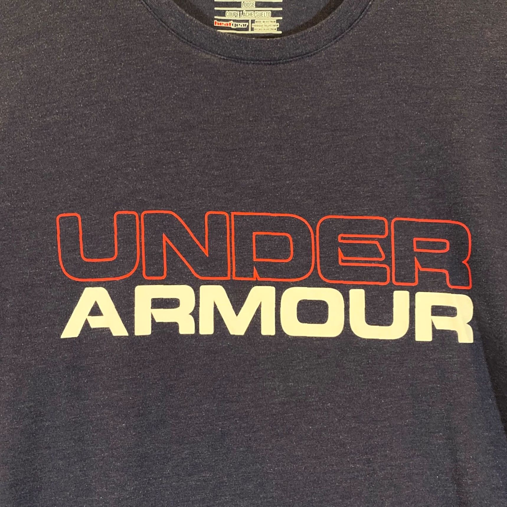Under Armour Under Armour Shirt Mens Medium Blue Red White Heatgear Tee Short Sleeve Shirt Size US M / EU 48-50 / 2 - 2 Thumbnail