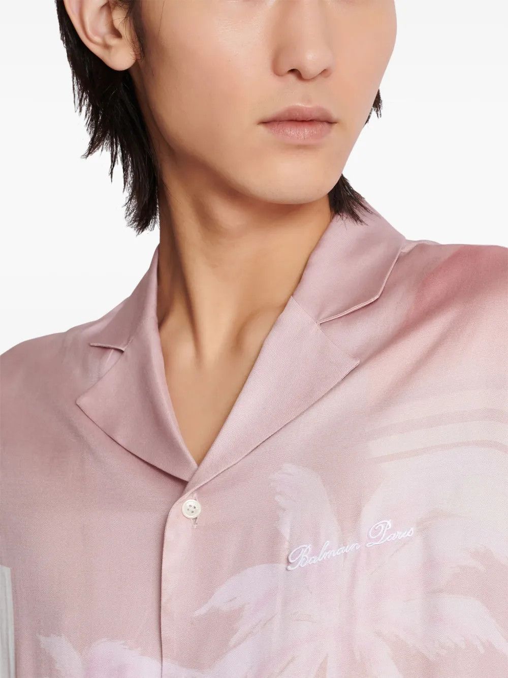 Balmain o1s1wg110925 Print Logo Embroidered Shirt in Pink/White Size US XL / EU 56 / 4 - 5 Thumbnail