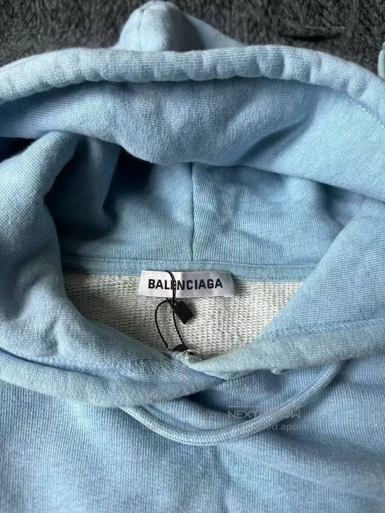 Balenciaga Balenciaga Haze Blue Buckle Hoodie Size US XS / EU 42 / 0 - 3 Thumbnail
