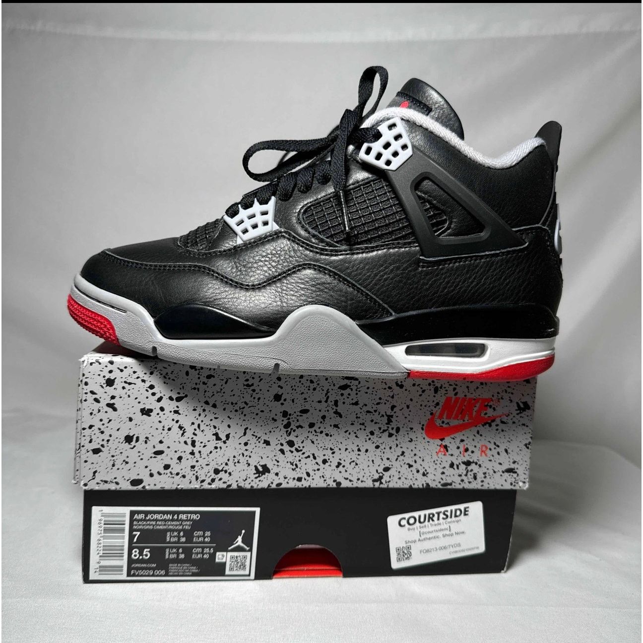 Jordan Brand × Nike Size 7 - Nike Air Jordan 4 Retro Bred Reimagined Men's Shoes Size US 7 / EU 40 - 8 Thumbnail