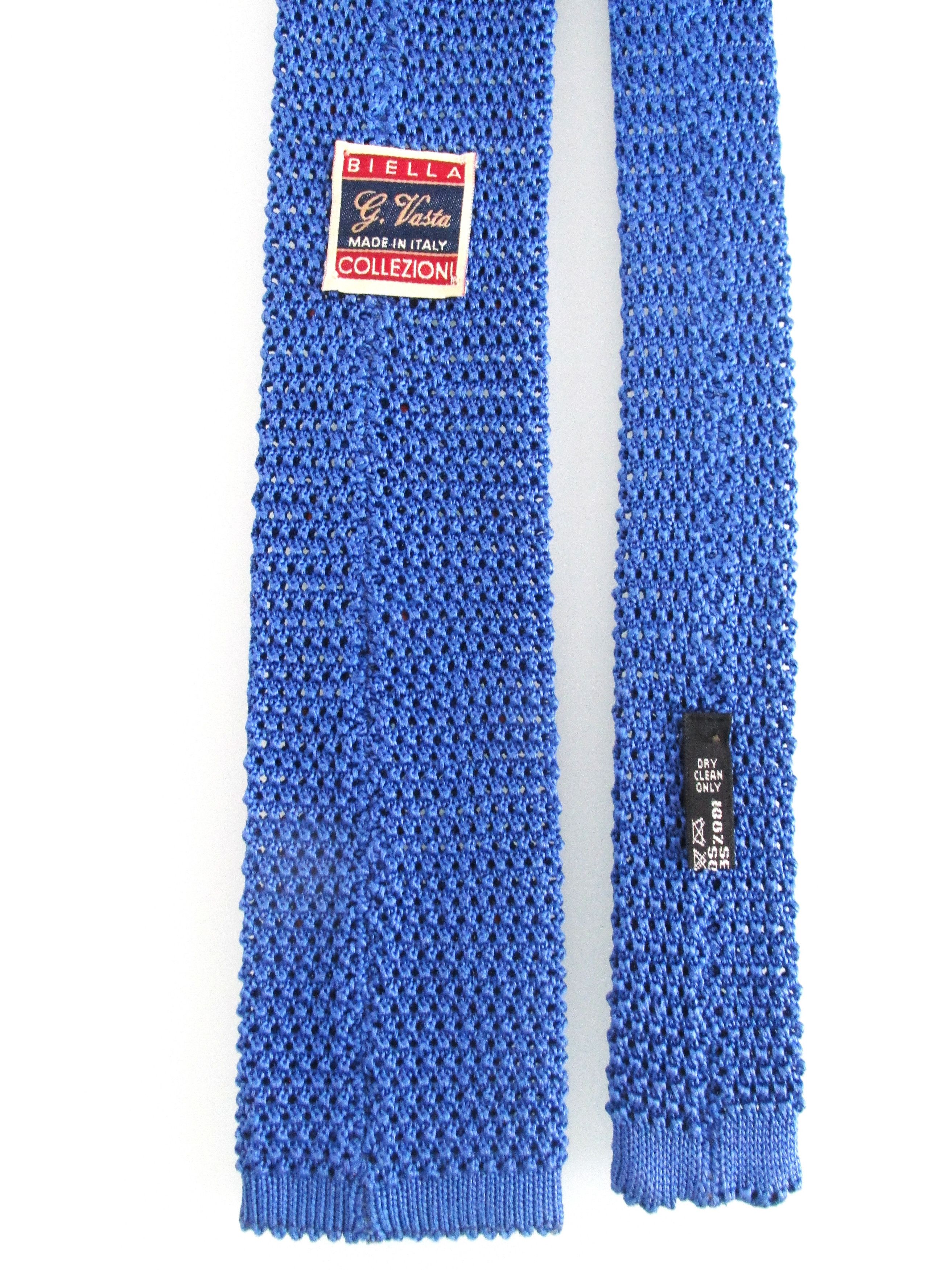 Other Bella Collezioni Flat/Square Bottom Men's Crotched Knit Tie Size ONE SIZE - 5 Thumbnail