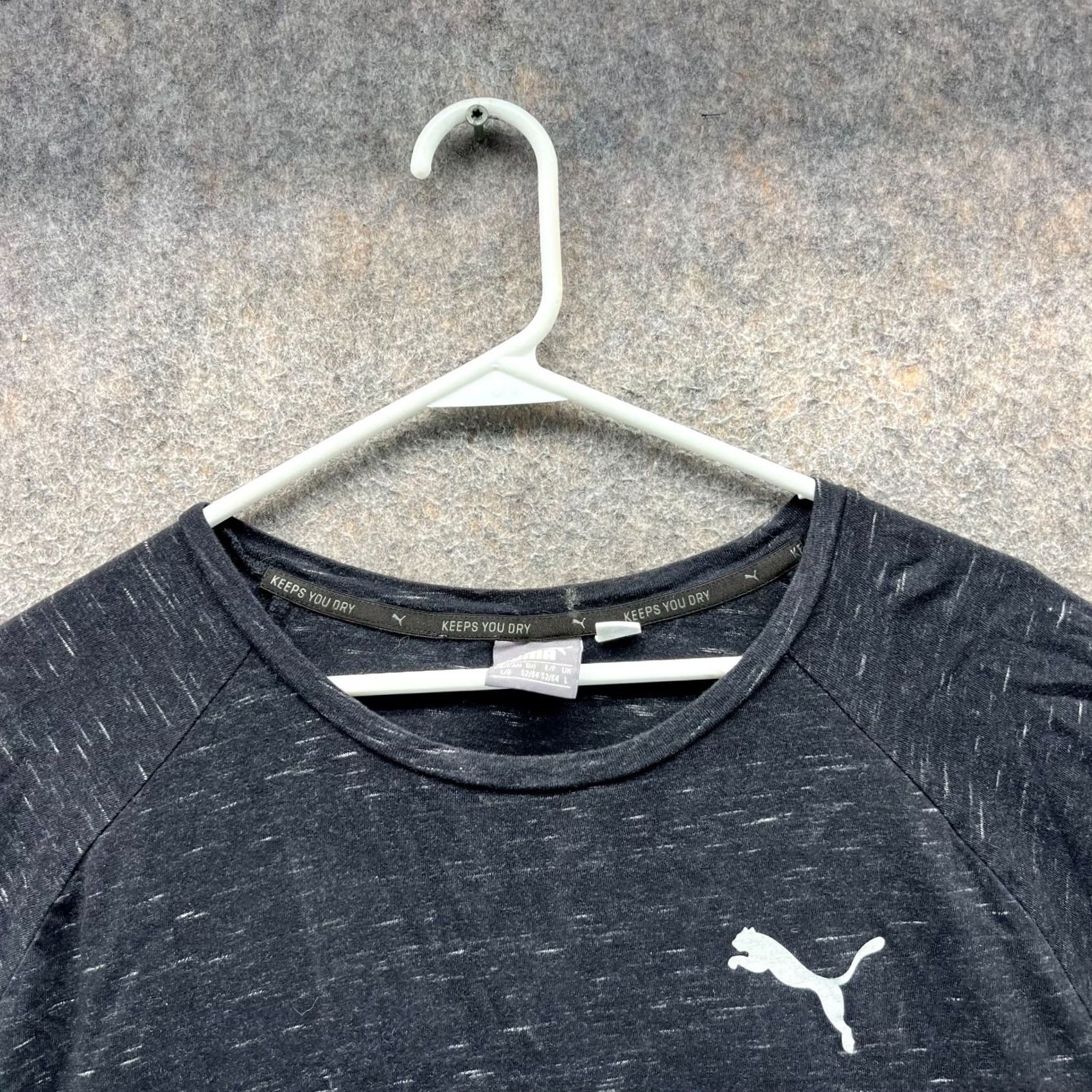 Puma VINTAGE Puma Shirt Mens Large Heather Gray Crewneck Keeps You Dry Gym Stretch Logo Size US L / EU 52-54 / 3 - 6 Thumbnail