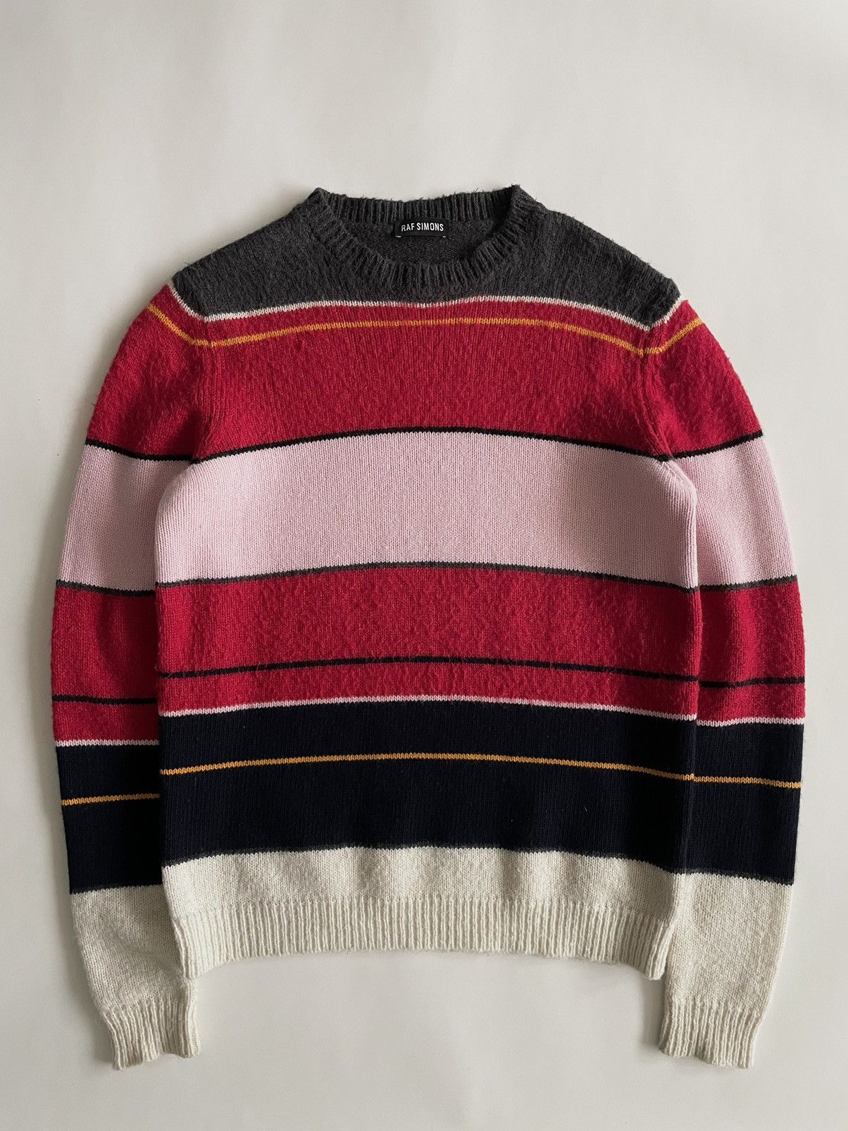 Raf Simons Raf Simons FW13 Striped Mohair Wool Sweater Size US L / EU 52-54 / 3 - 1 Thumbnail