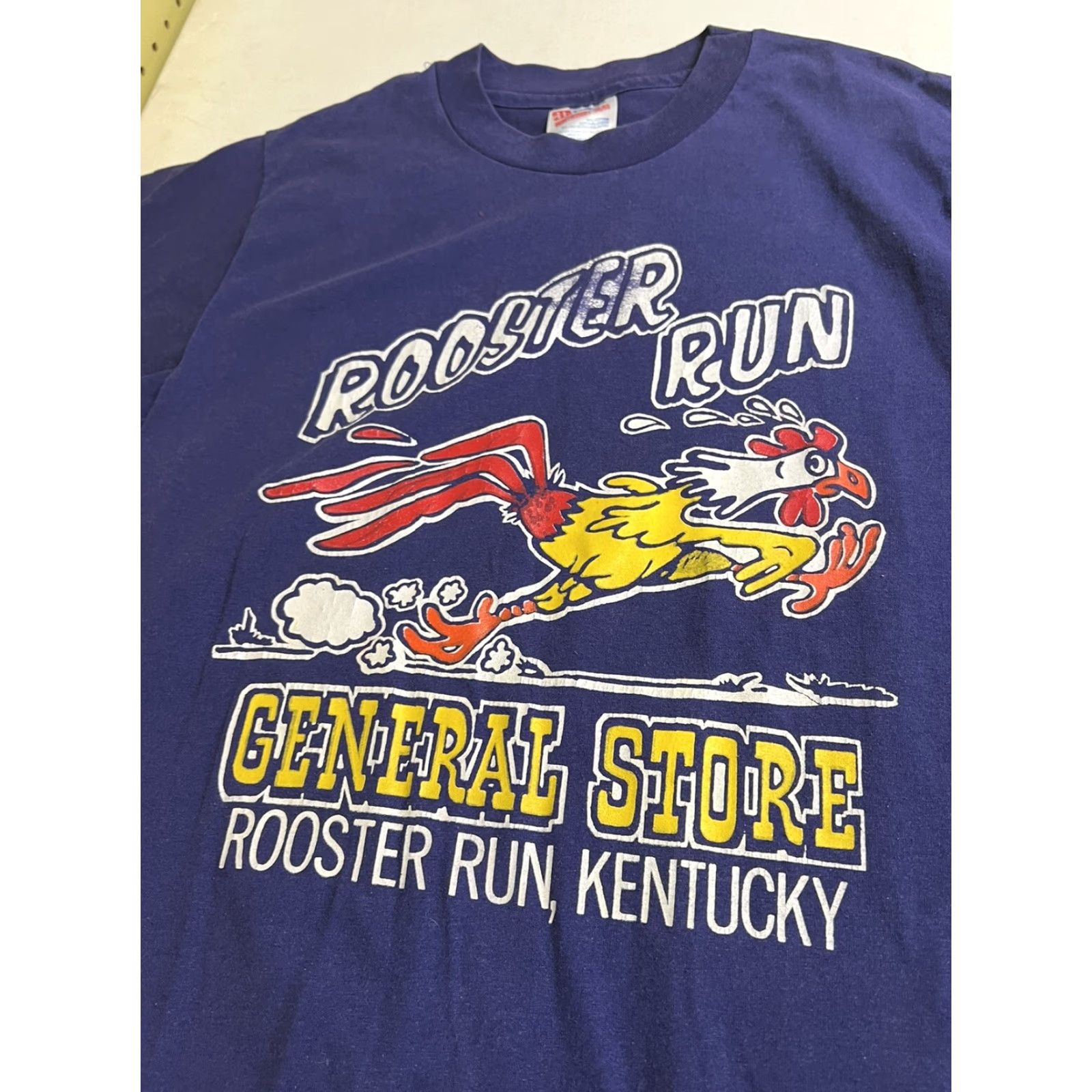 Hanes VINTAGE Rooster Run General Store T Shirt Medium Men Blue/purple 80s 90s Hanes Crew Neck Short Sleeve Logo Size US M / EU 48-50 / 2 - 6 Thumbnail