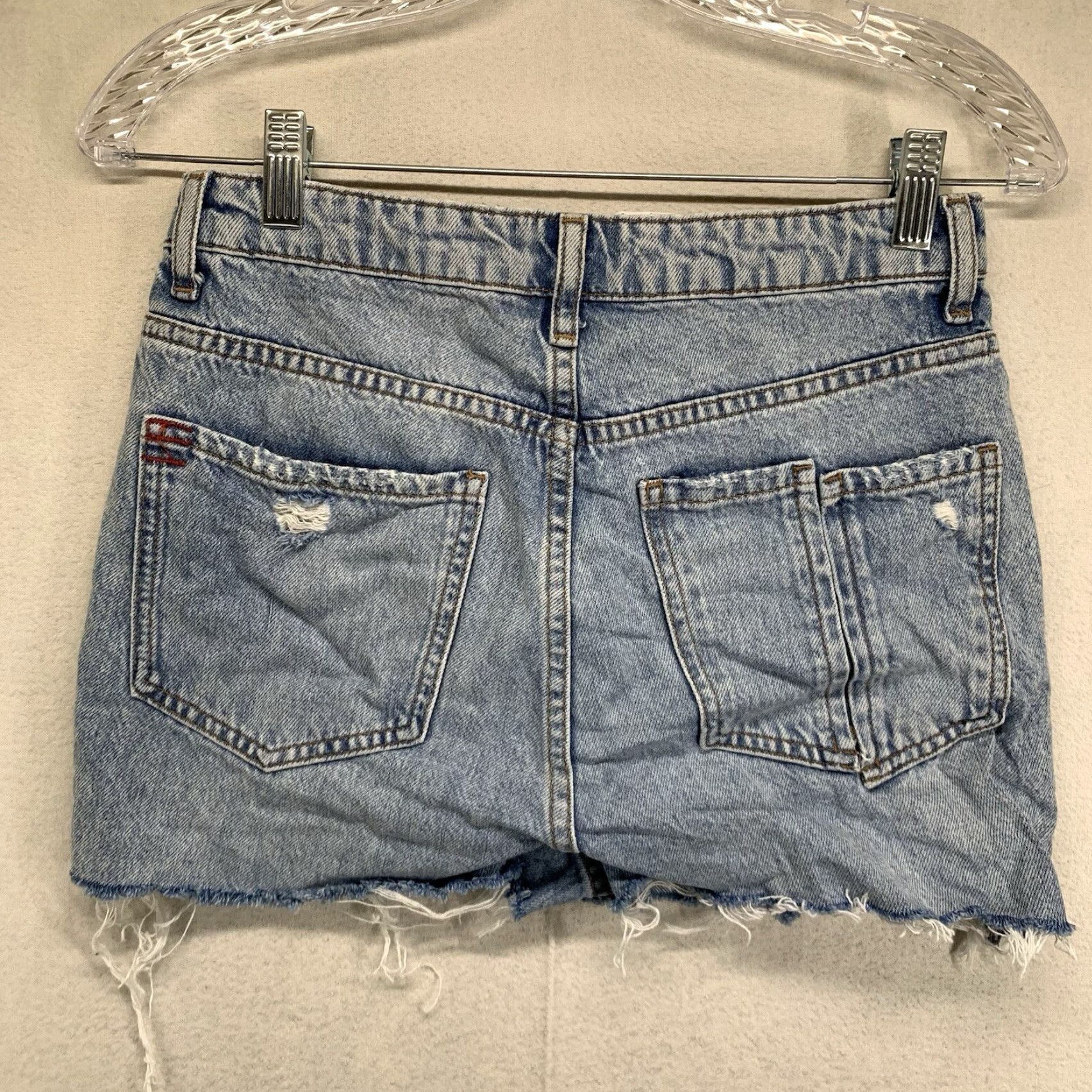 Bdg BDG Urban Outfitters Women's High Rise Cheeky Distressed Denim Shorts 27 Blue Casual 90s Size 27" / US 4 / IT 40 - 2 Thumbnail