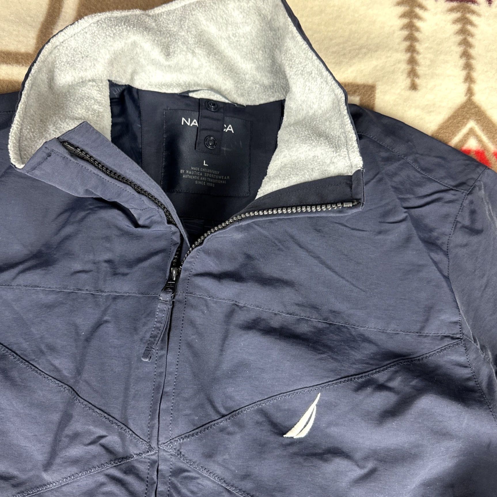 Nautica Nautica Jacket Navy Blue L Mens Coat Windbreaker Rain Nylon Size US L / EU 52-54 / 3 - 2 Thumbnail