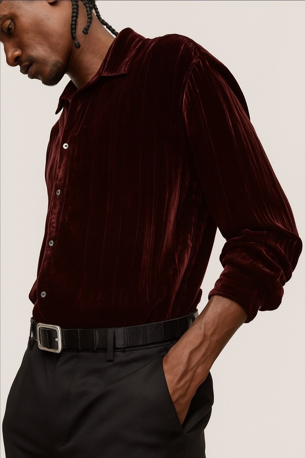 John Varvatos Crinkled Velvet slim Shirt large Size US L / EU 52-54 / 3 - 5 Thumbnail