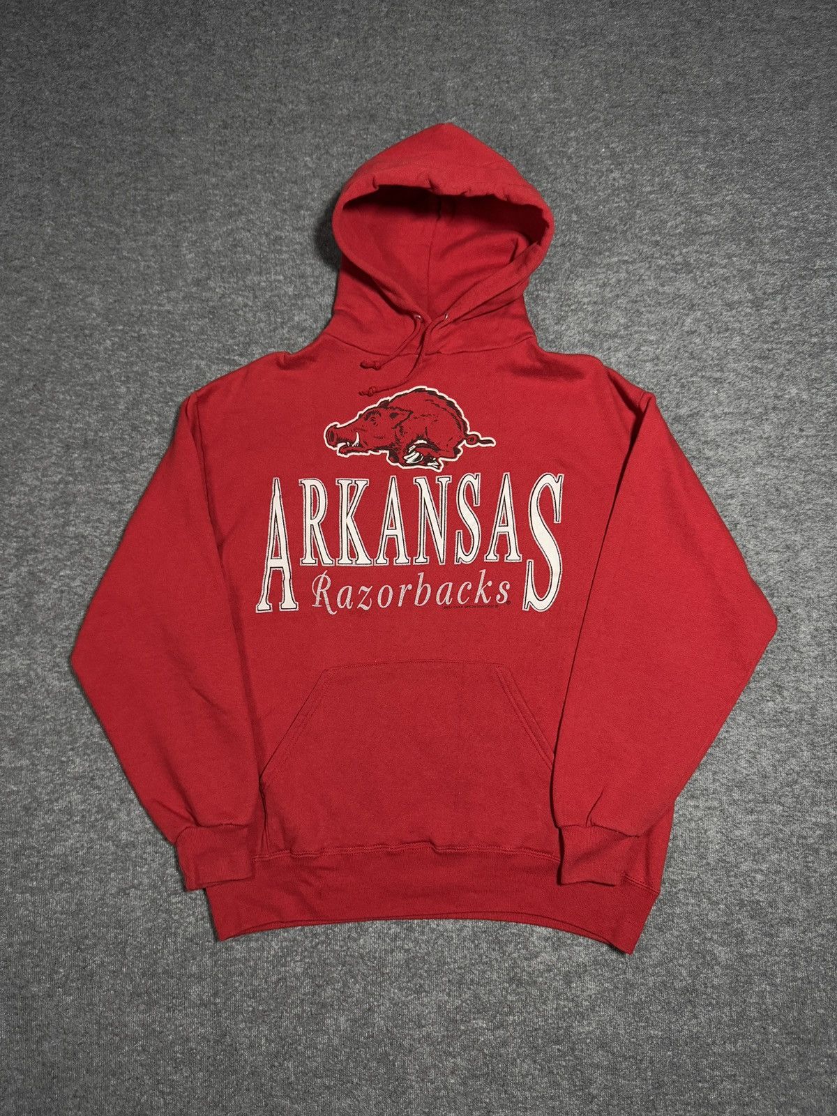 Vintage VTG Arkansas Razorbacks Hoodie Mens Large Red Jerzees USA Size US L / EU 52-54 / 3 - 1 Thumbnail