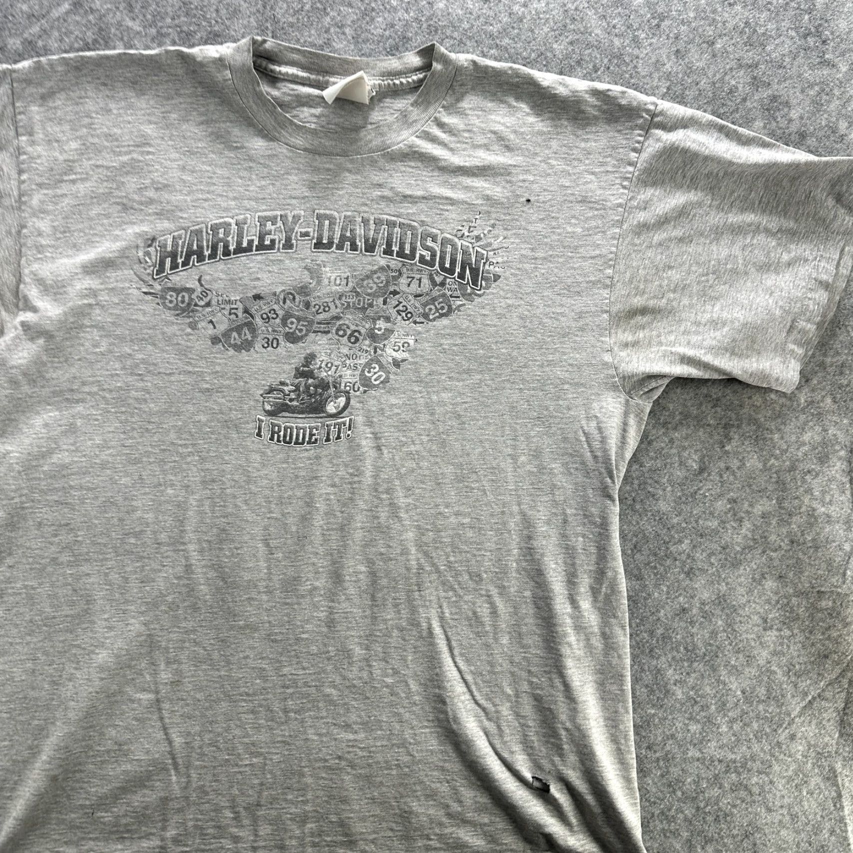 Harley Davidson VINTAGE Harley-Davidson T-Shirt Mens XL Gray Motorcycle Biker Travel 90s Collectible Size US XL / EU 56 / 4 - 2 Thumbnail