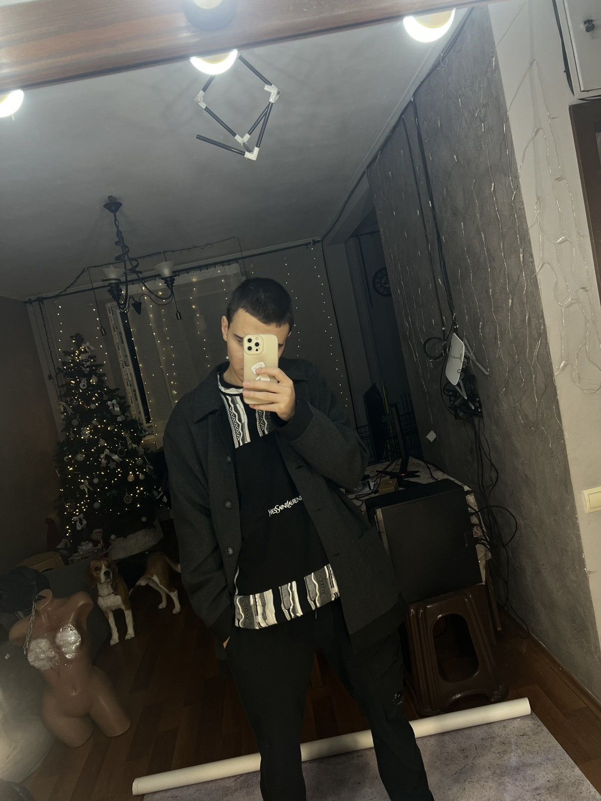 Saint Laurent Paris Black|White YSL Sweater Knit Yves Saint Laurent Sweater Size US L / EU 52-54 / 3 - 3 Thumbnail