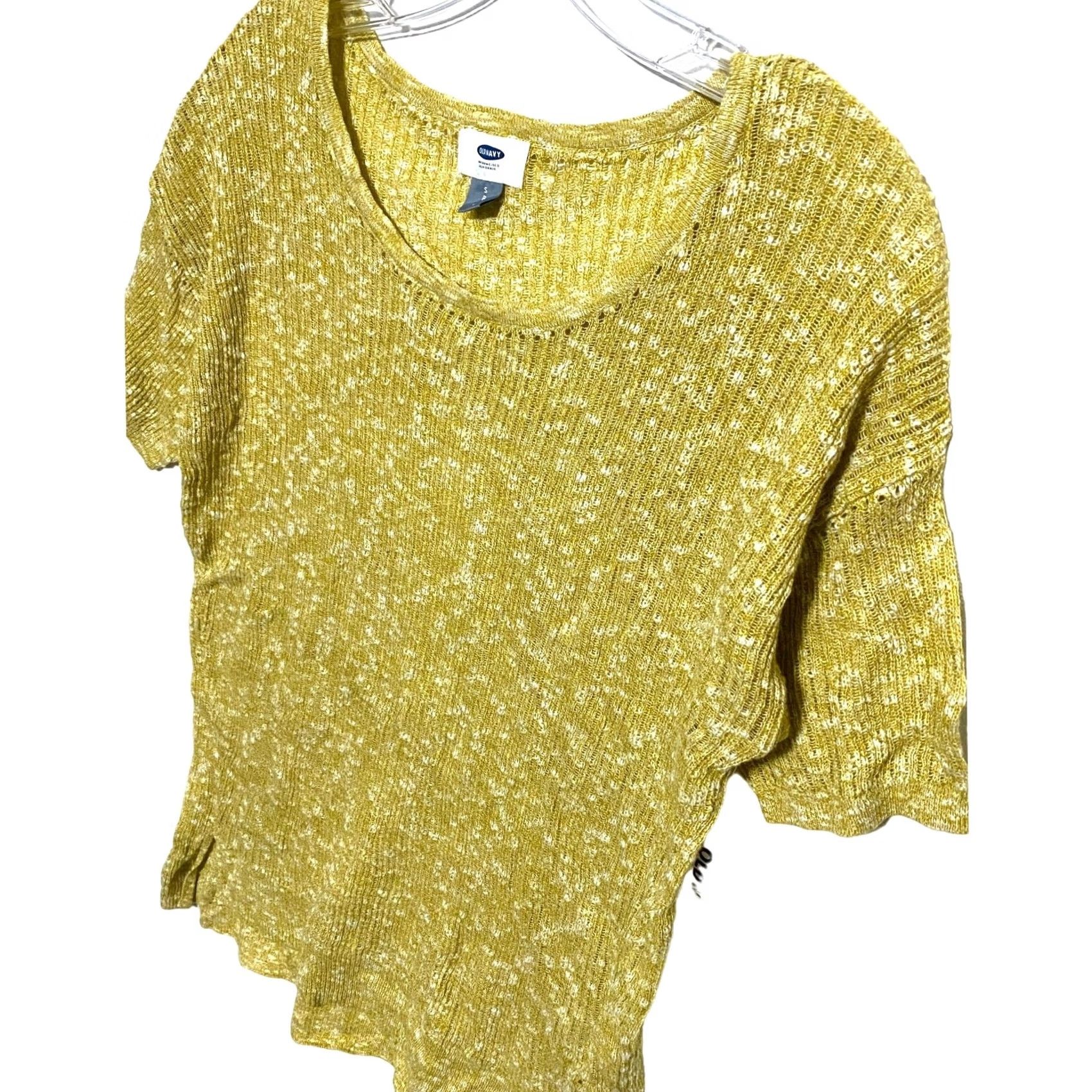 Old Navy VINTAGE Open Knit Sweater Shirt Women S Gold Yellow Goblincore Neutral Boho NWT Size S / US 4 / IT 40 - 2 Thumbnail