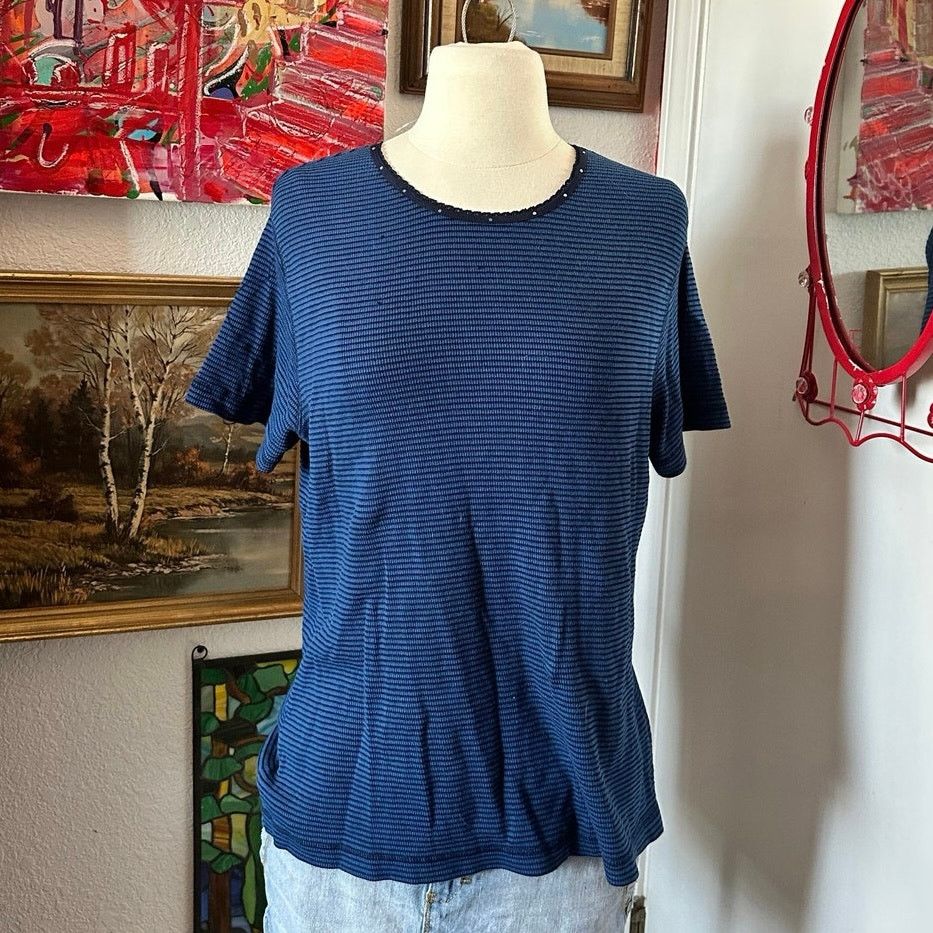 Faded Glory faded glory blue striped knit shirt Size XL / US 12-14 / IT 48-50 - 1 Thumbnail