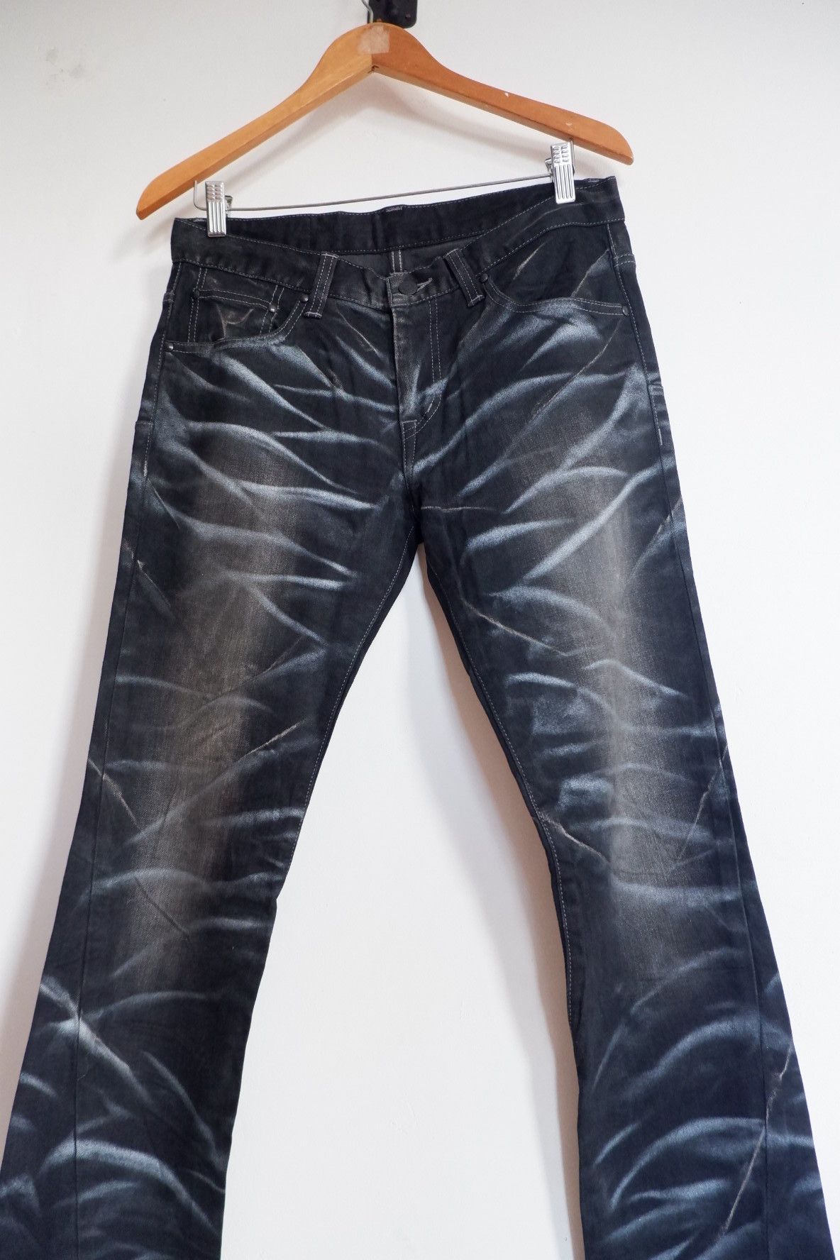 Tornado Mart Tornado Mart - Vkei Silver Clawed Marks Flared Jeans Size US 30 / EU 46 - 3 Thumbnail