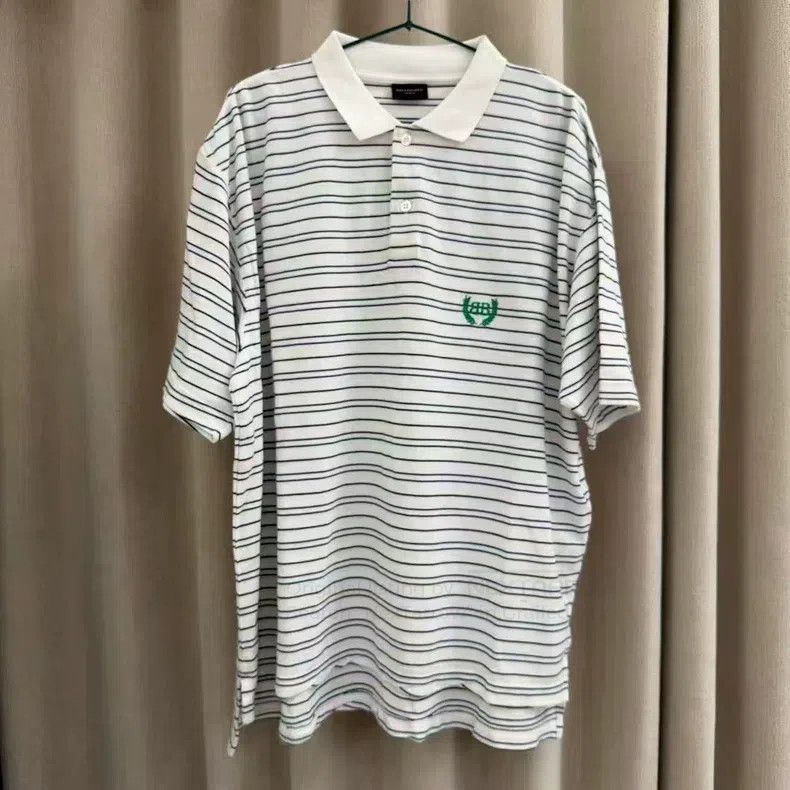 Balenciaga Balenciaga Striped Polo Short Sleeve Size US S / EU 44-46 / 1 - 1 Thumbnail