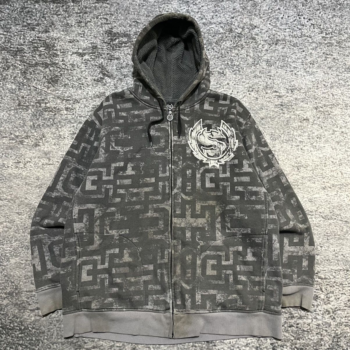 Vintage VINTAGE Y2K SINISTER GRUNGE CYBER SKATER ZIP UP HOODIE LARGE Size US L / EU 52-54 / 3 - 3 Thumbnail