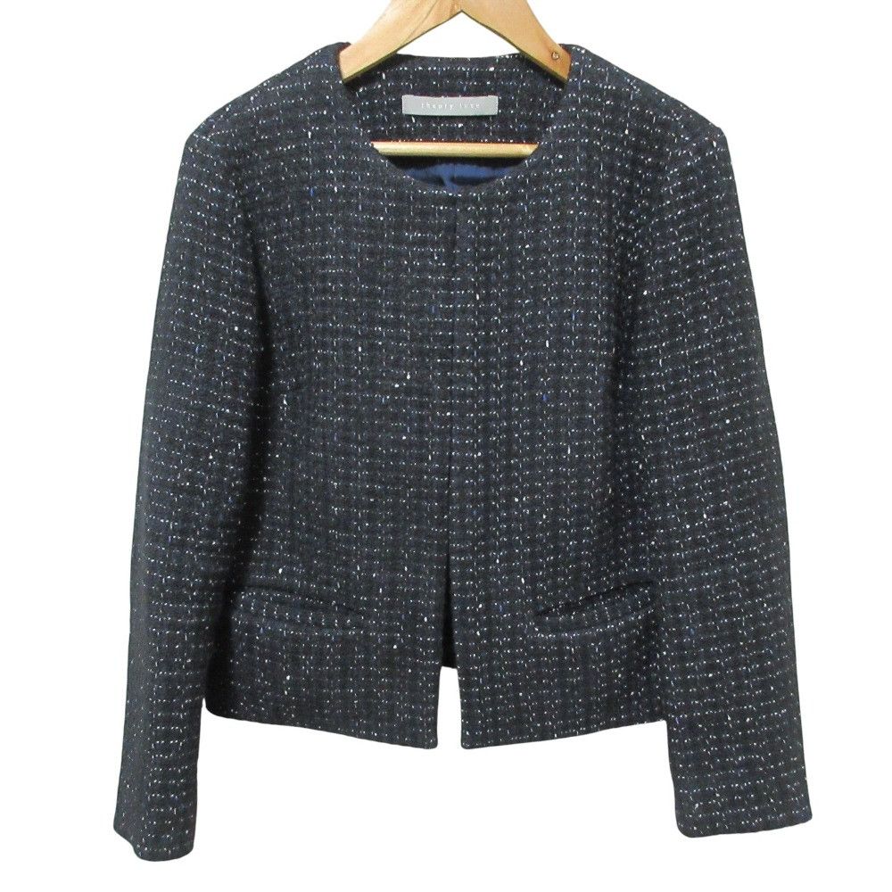 Theory Theory Theory luxe Tweed Collarless Jacket Textile Outerwear DUTY FREE for USA Size ONE SIZE - 1 Thumbnail
