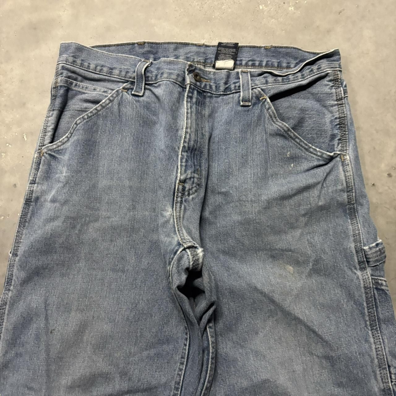 Japanese Brand × Vintage Crazy Vintage Y2K/2000s Baggy Light Wash Carpenter Skater Denim Jeans! Size US 34 / EU 50 - 5 Thumbnail