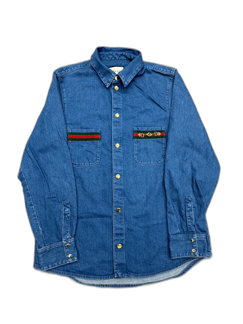 Gucci Gucci Double G Denim Shirt Jacket Size US L / EU 52-54 / 3 - 1 Thumbnail