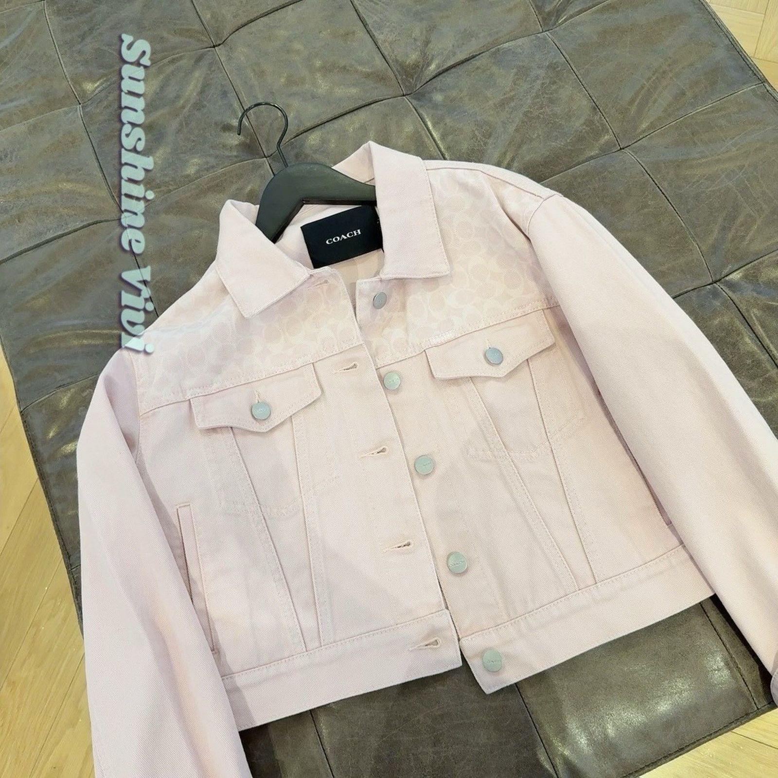 Coach NWT COACH Colorful Signature Denim Jacket Woman's CBB95 Pink Size M / US 6-8 / IT 42-44 - 2 Thumbnail