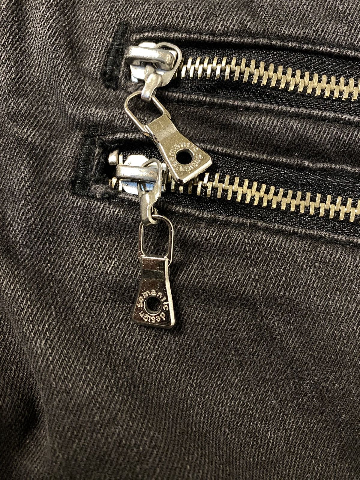 Japanese Brand Semantic Design Multi Zip Punk Bondage Slim Fit Denim Size US 29 - 10 Thumbnail