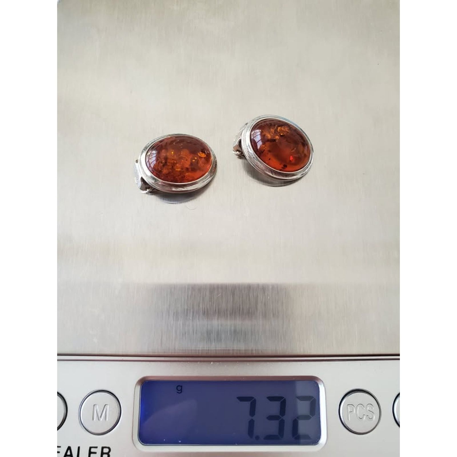 Other Vintage Amber Baltic Clip-on Sterling Silver Earrings Size ONE SIZE - 6 Thumbnail