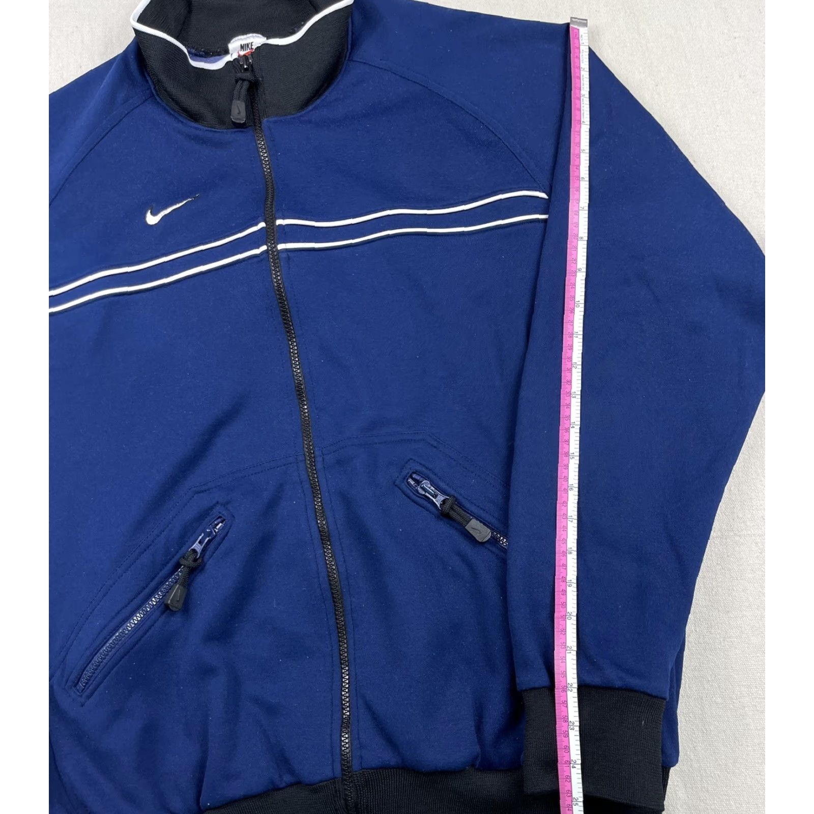 Nike VINTAGE Nike Men Track Jacket L Full Zip Pockets Swoosh Warmup 90s Windbreaker Blue Mens Size US L / EU 52-54 / 3 - 5 Thumbnail