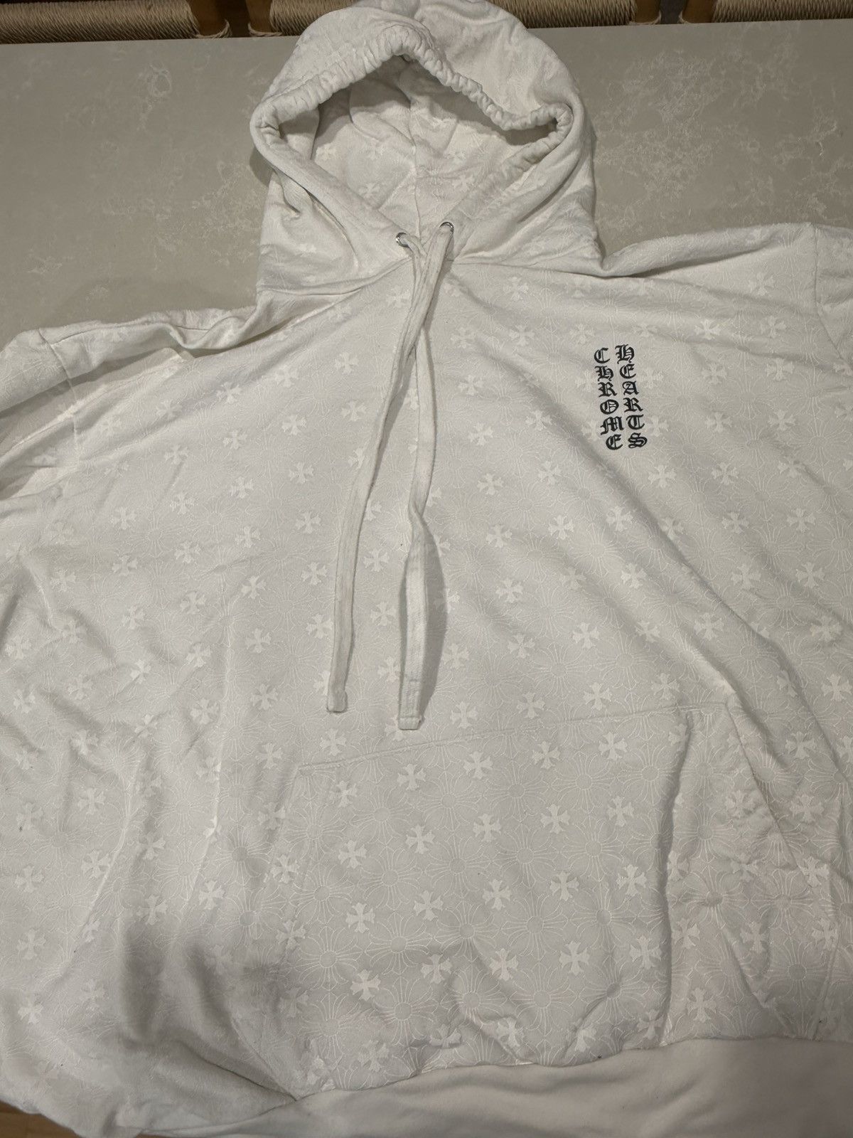 Chrome Hearts All Over Monogram Hooded Sweatshirt White Size US XXL / EU 58 / 5 - 7 Thumbnail