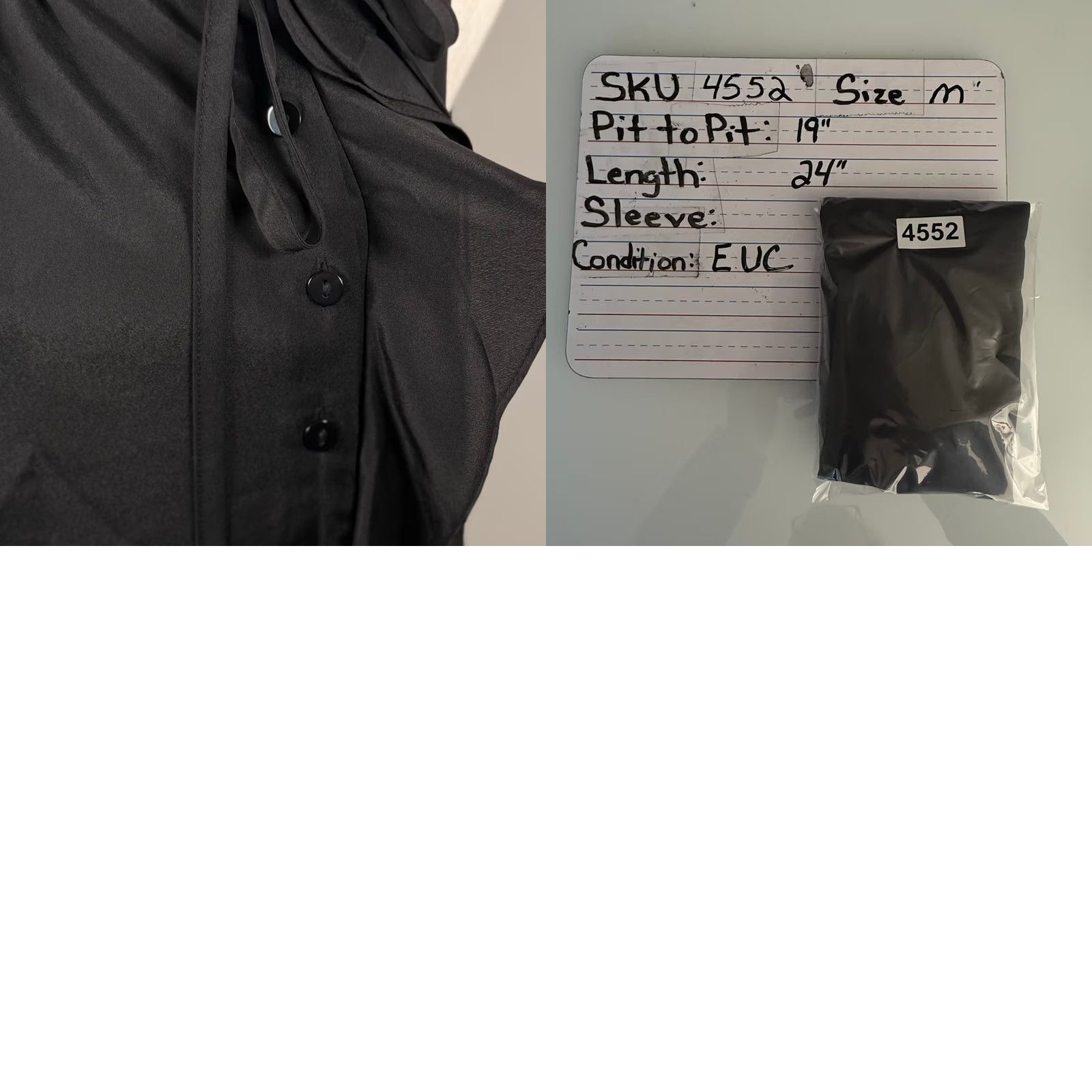 Ann Taylor VINTAGE? No. (Skip) Ann Taylor LOFT Blouse Womens M Black Sleeveless Ruffle Tie Neck Bubble Hem Shirt Size M / US 6-8 / IT 42-44 - 8 Thumbnail