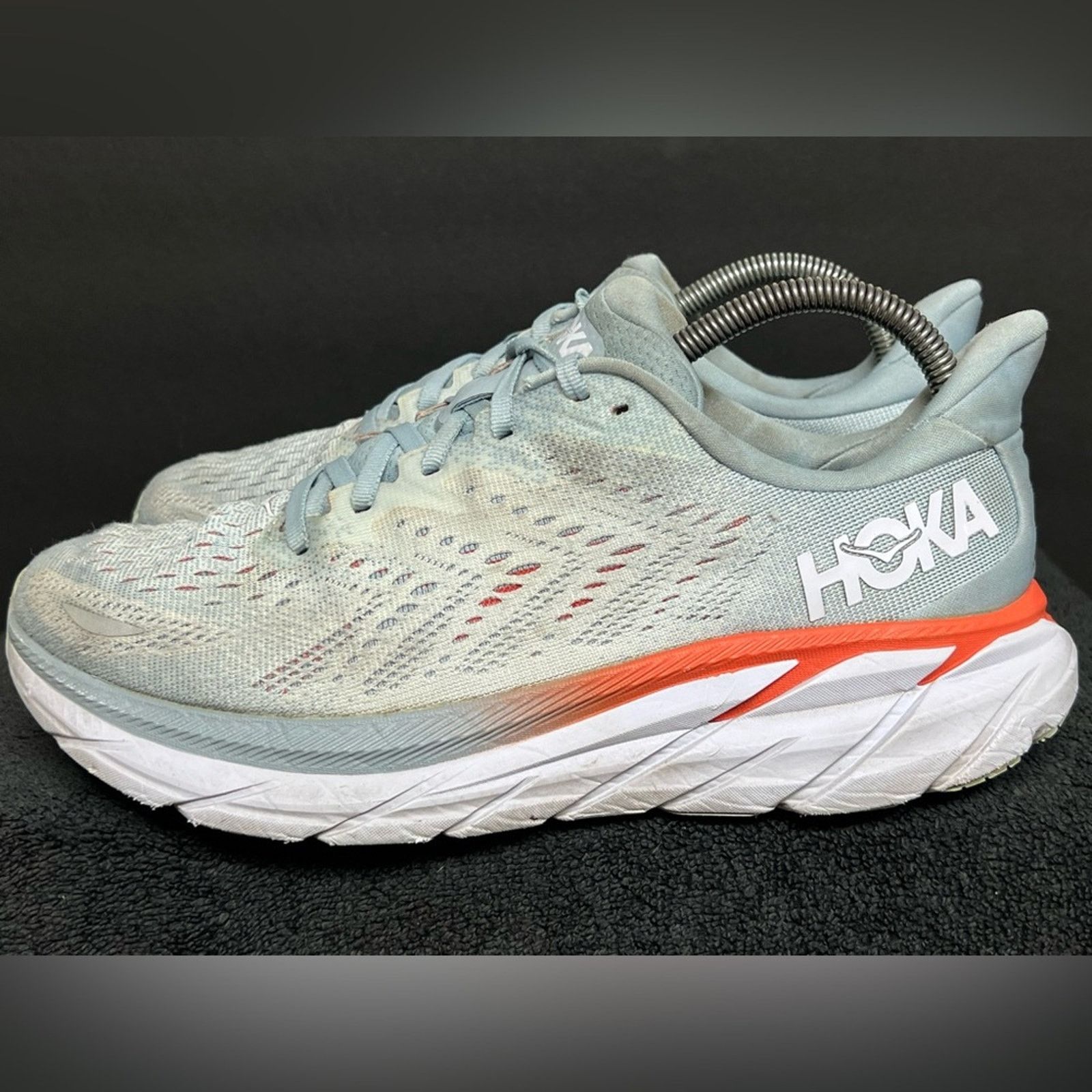 Hoka One Clifton 8 Womens Size 9 B Running Shoes Sneakers in Blue