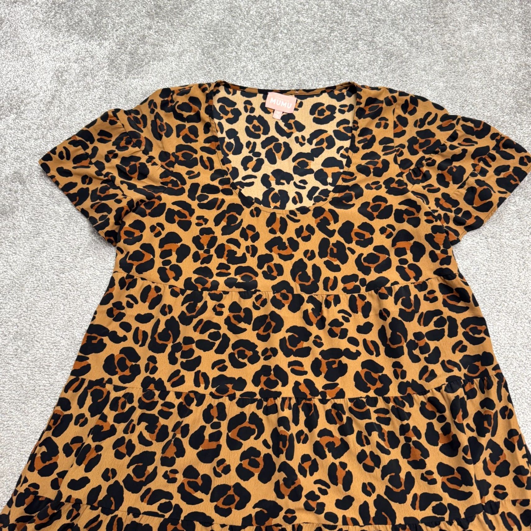 Vintage Show Me Your Mumu Vakkey Leopard Tiered Mini Shift Dress Womens Medium Brown Size XXL / US 16-18 / IT 52-54 - 3 Thumbnail