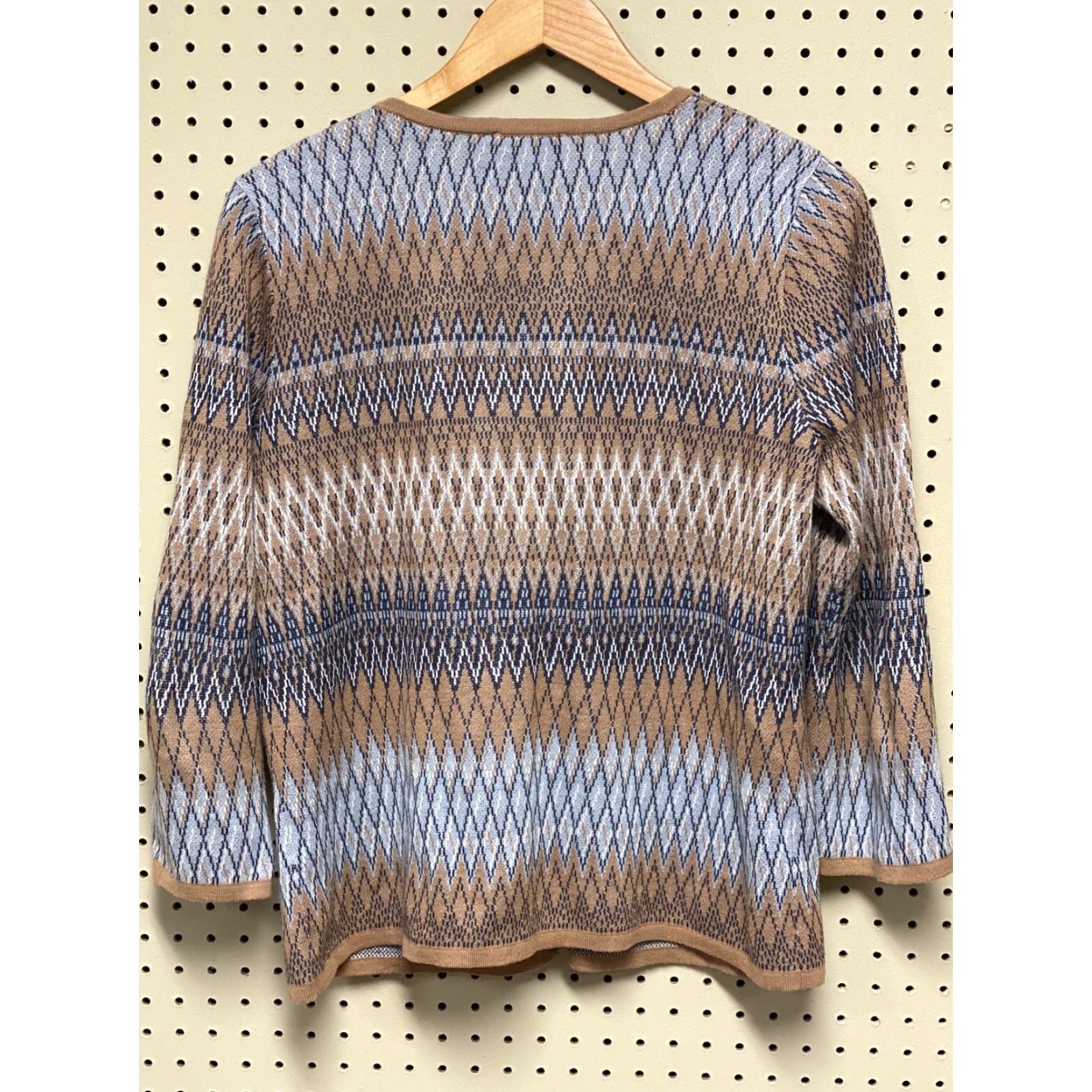 Pendleton Pendleton Cardigan Sweater Women M Linen Blend One Button Diamond Argyle Blue Brown Blues Vintage No Size M / US 6-8 / IT 42-44 - 2 Thumbnail