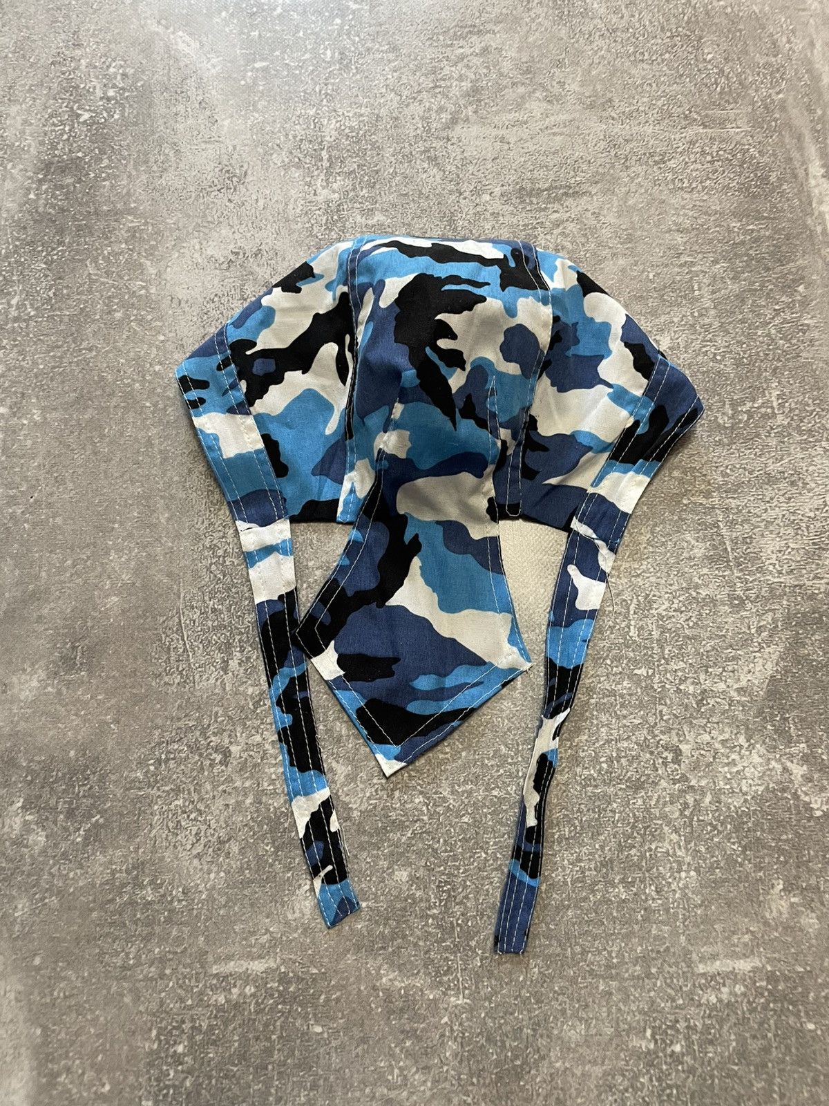 Vintage Blue Camo Durag Hat Y2K Size ONE SIZE - 6 Thumbnail
