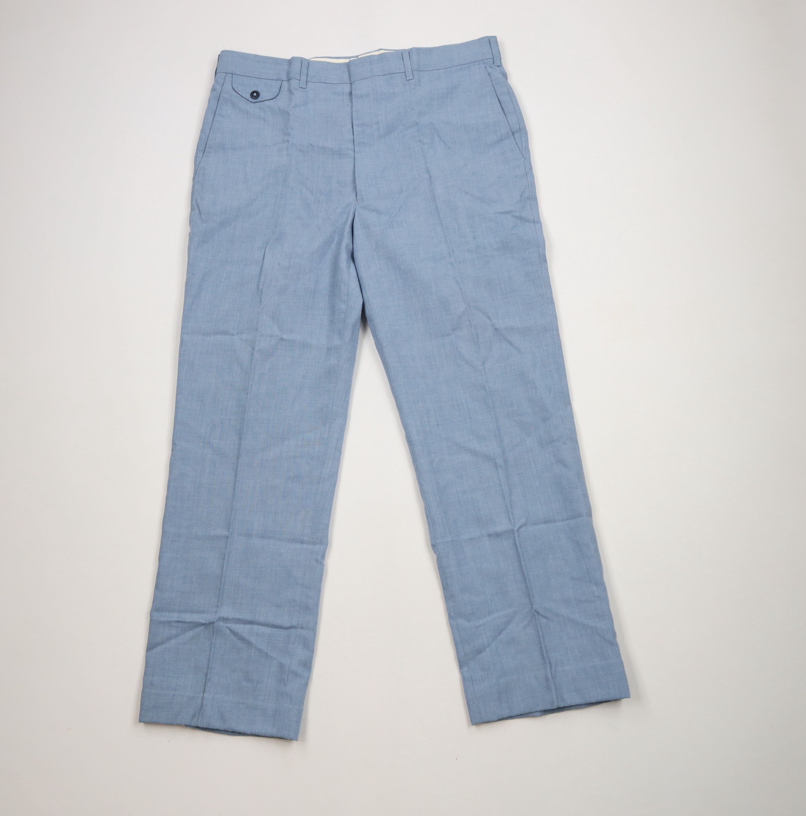 Vintage Vintage 70s Streetwear Flared Wide Leg Chino Pants Blue USA Size US 34 / EU 50 - 1 Thumbnail
