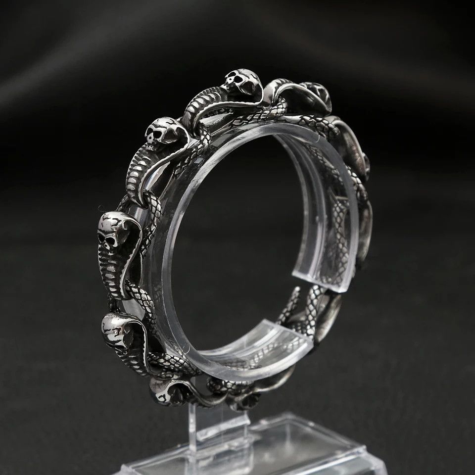 Jewelry Skull Snake Bracelet Size ONE SIZE - 1 Thumbnail