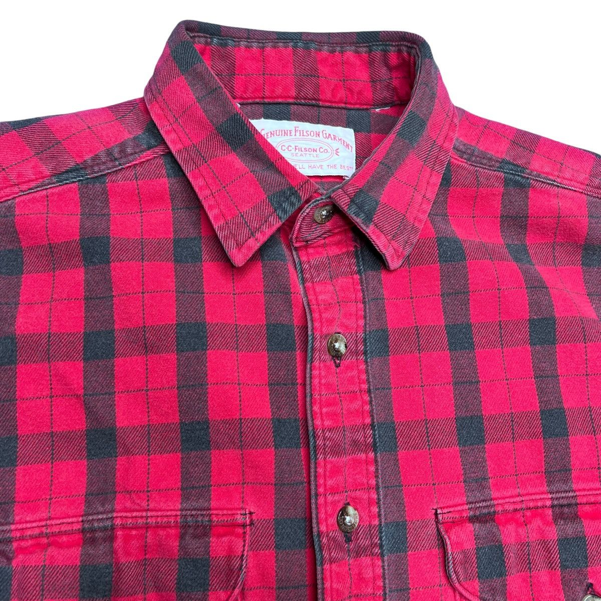 Filson C.C. Filson Garment Red Black Plaid Flannel Cotton Shirt Size US L / EU 52-54 / 3 - 8 Thumbnail