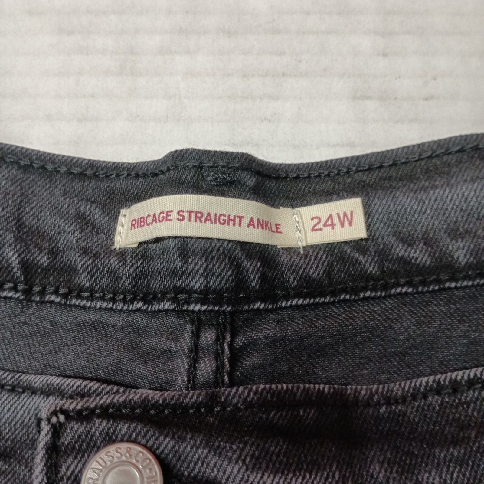 Levi's Levi Strauss Ribcage Straight Button Fly Black Jeans 24W Size 42" / US 20 - 8 Thumbnail