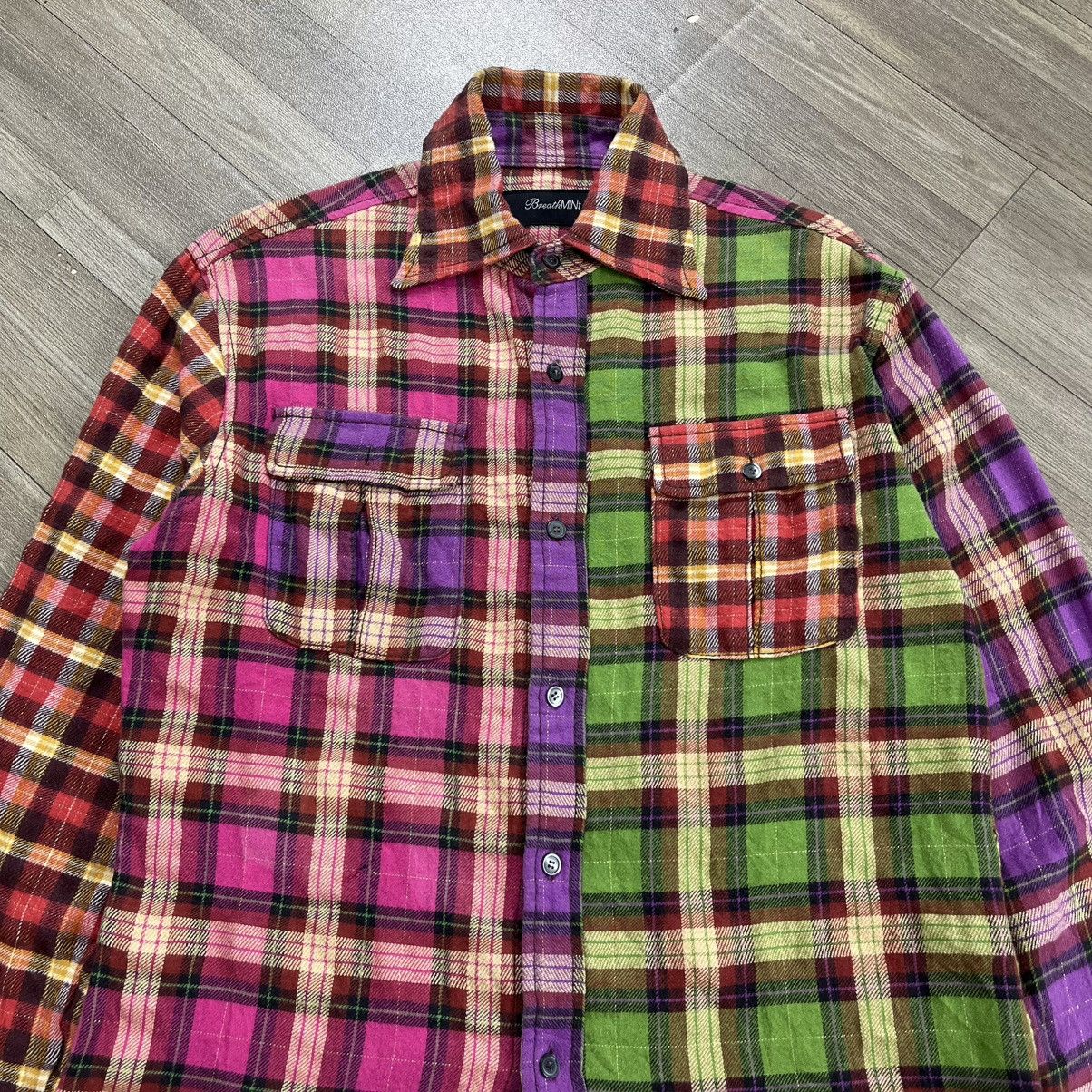 Number (N)ine 2000s Breathmint Patchwork Plaid Western Distressed Shirt Size US M / EU 48-50 / 2 - 2 Thumbnail