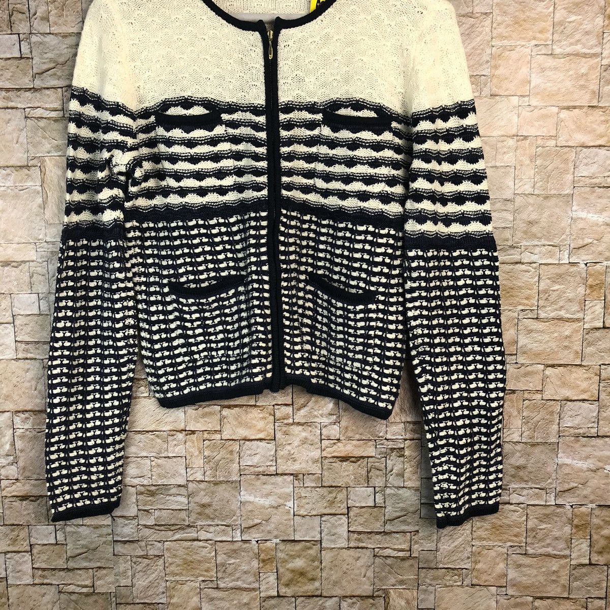 Junko Shimada Limited Edition Junko Shimada Blue Patterned Cardigans #A896 Size S / US 4 / IT 40 - 3 Thumbnail