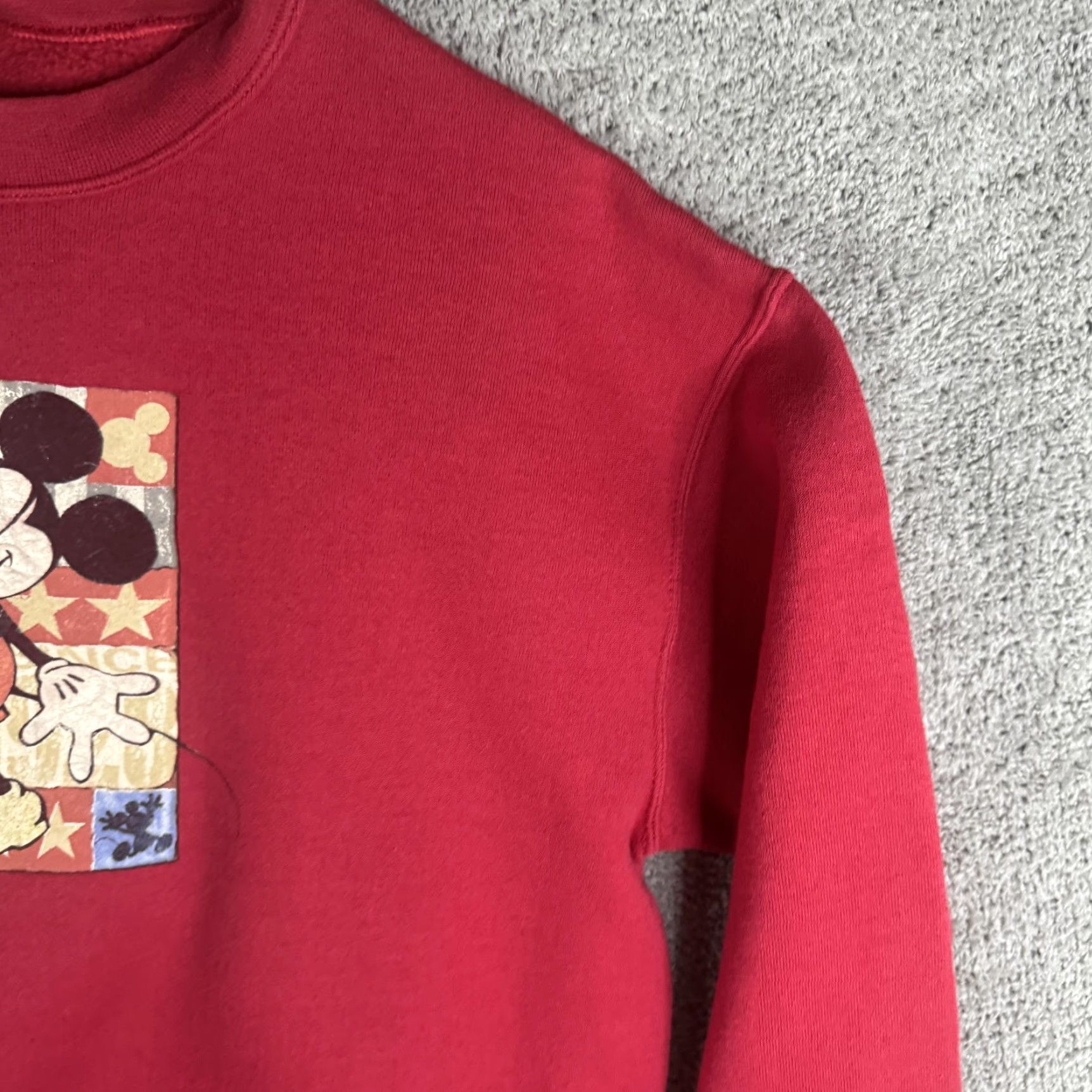 Disney VINTAGE Mickey Mouse Sweatshirt Mens M Red Graphic Print The Disney Store Crew Neck Pullover Fleece Cotton Polyester Long Sleeve Size US M / EU 48-50 / 2 - 4 Thumbnail