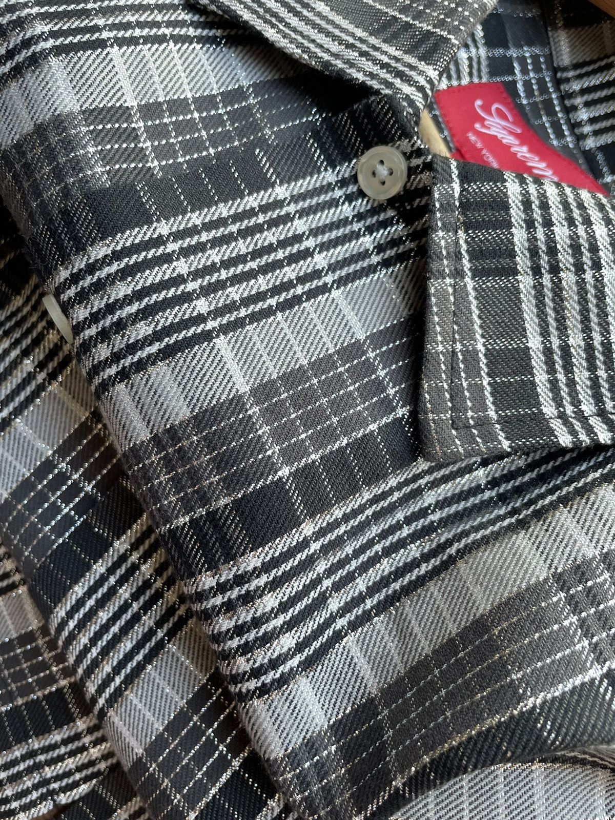 Supreme Supreme SS23 Metallic Plaid Lurex Short sleeve Shirt Size US XL / EU 56 / 4 - 8 Thumbnail