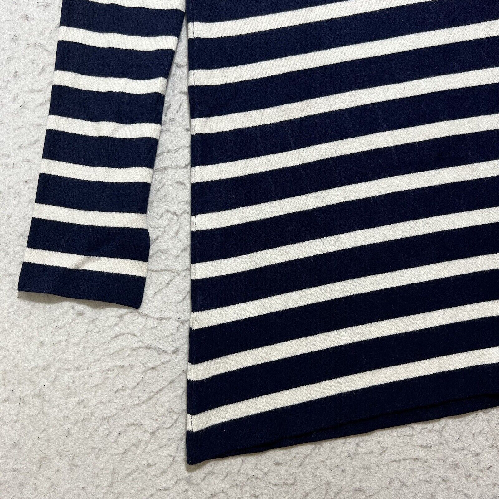 Zara Zara Knit Mock Neck Snap Button Side Blue Striped Sweater Size S / US 4 / IT 40 - 6 Thumbnail