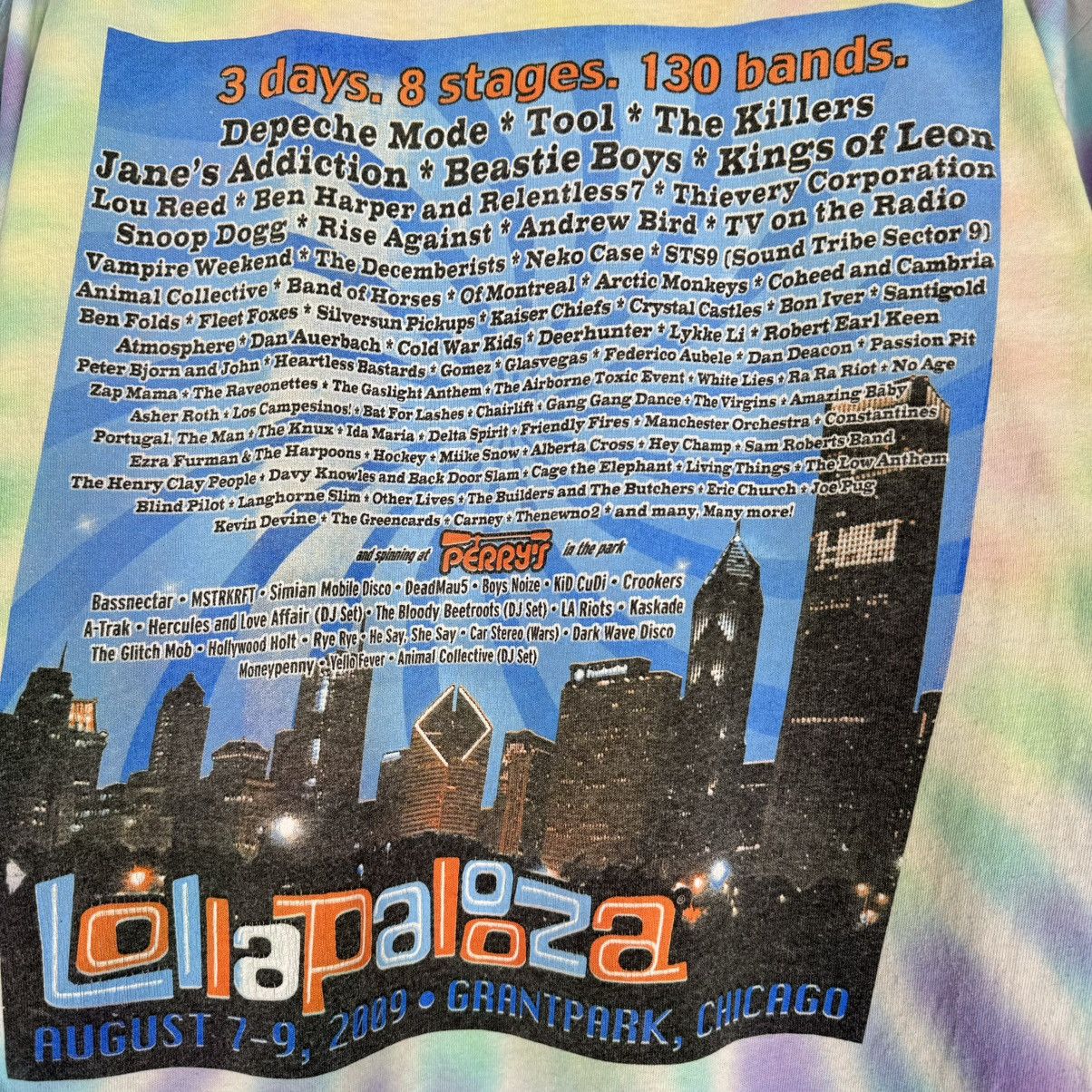 Band Tees Vintage 2009 Lollapalooza Chicago Rare Lineup TieDye T Shirt Size US XL / EU 56 / 4 - 6 Thumbnail