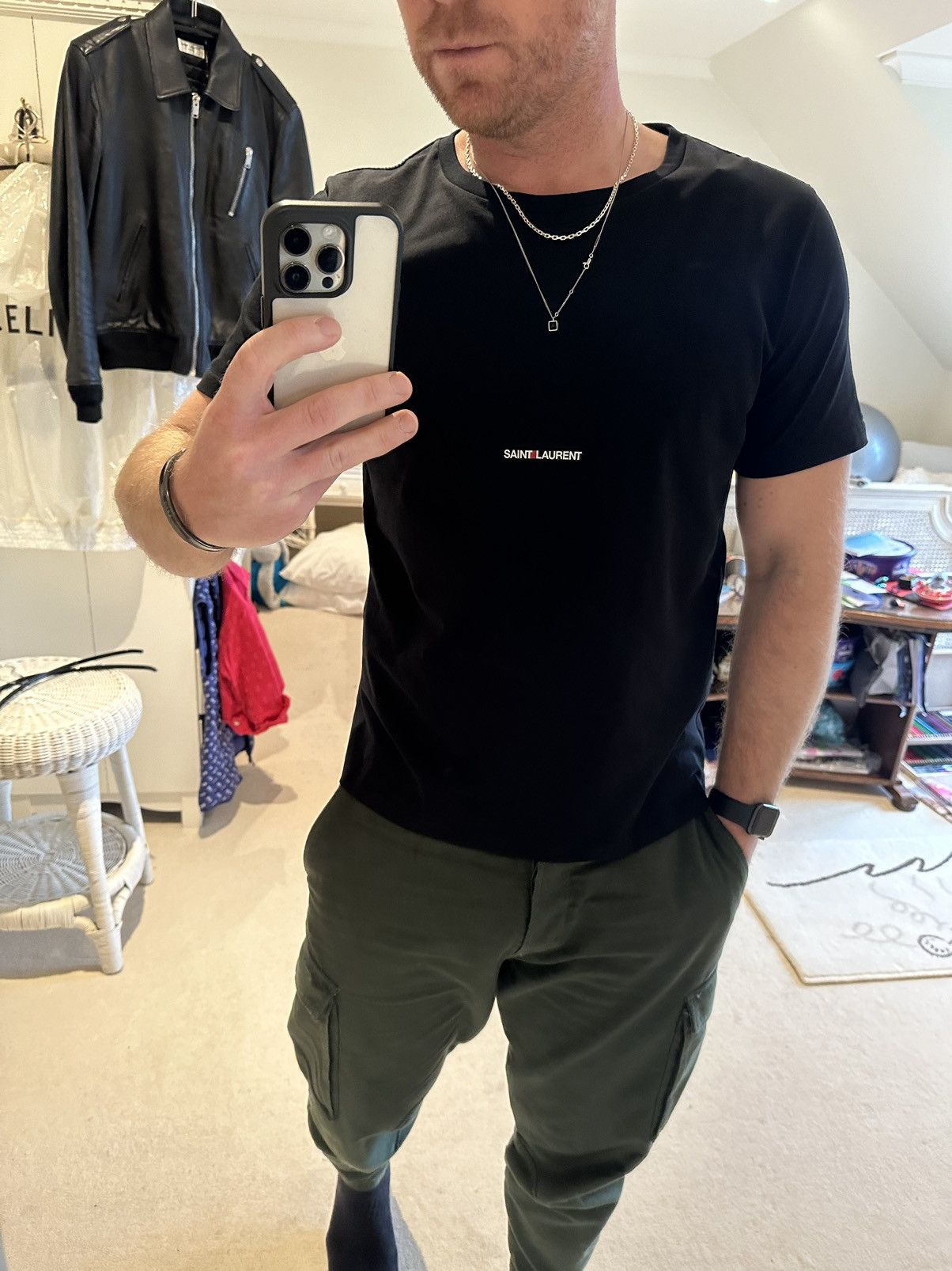 Saint Laurent Paris $550 FW22 Saint Laurent Rive Gauche logo t shirt XL Grail Size US XL / EU 56 / 4 - 5 Thumbnail