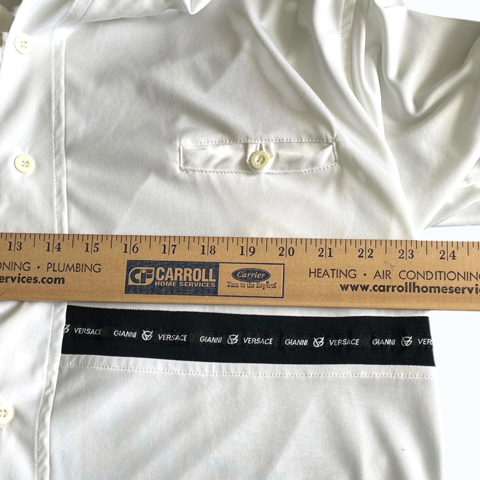 Versace Gianni Versace Logo Tape Shirt Mens XL White Designer CLEAN Size US XL / EU 56 / 4 - 9 Thumbnail
