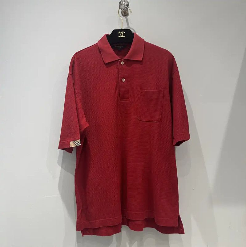 Burberry Burberry Red Short-Sleeve Cotton Polo T-Shirt Size US L / EU 52-54 / 3 - 1 Thumbnail
