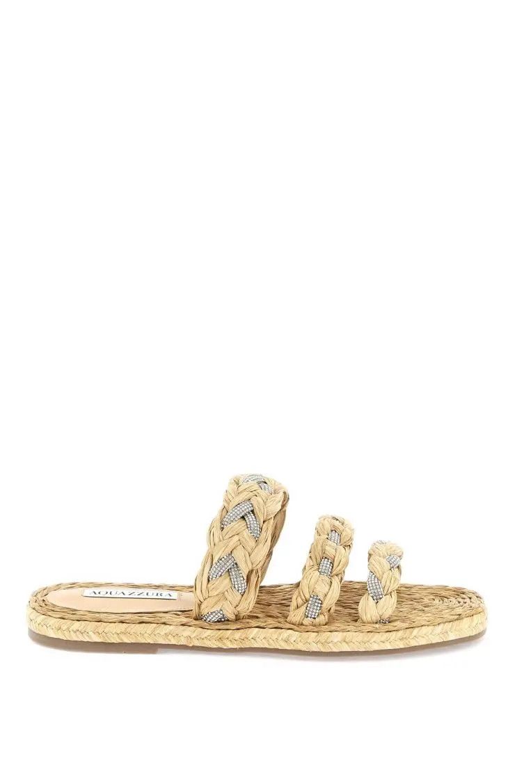 image of Aquazzura O1S22I1N0324 Coastal Flat Esp In Beige, Women's (Size 9)
