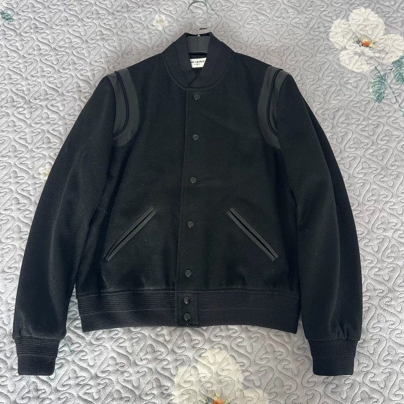 Saint Laurent Paris Saint Laurent Paris Saint Laurent Black Baseball Jacket Si Size US L / EU 52-54 / 3 - 1 Thumbnail
