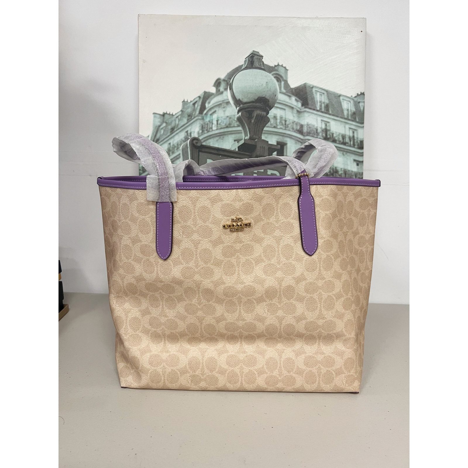 Coach Coach CV976 Tote Bag In Signature Canvas Size ONE SIZE - 1 Thumbnail