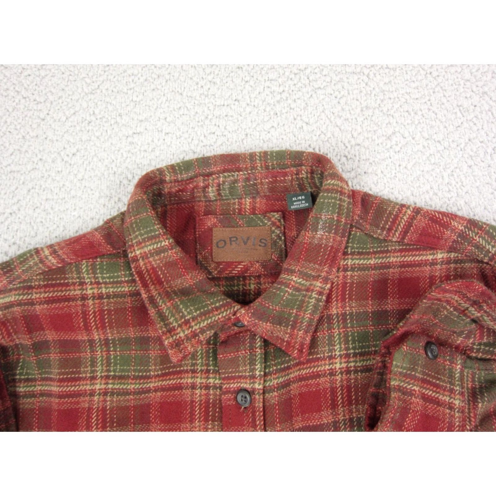 Orvis Orvis Shirt XL Red Plaid Flannel Button-Up Long Sleeve Regular Fit Mens XL Size US XL / EU 56 / 4 - 3 Thumbnail