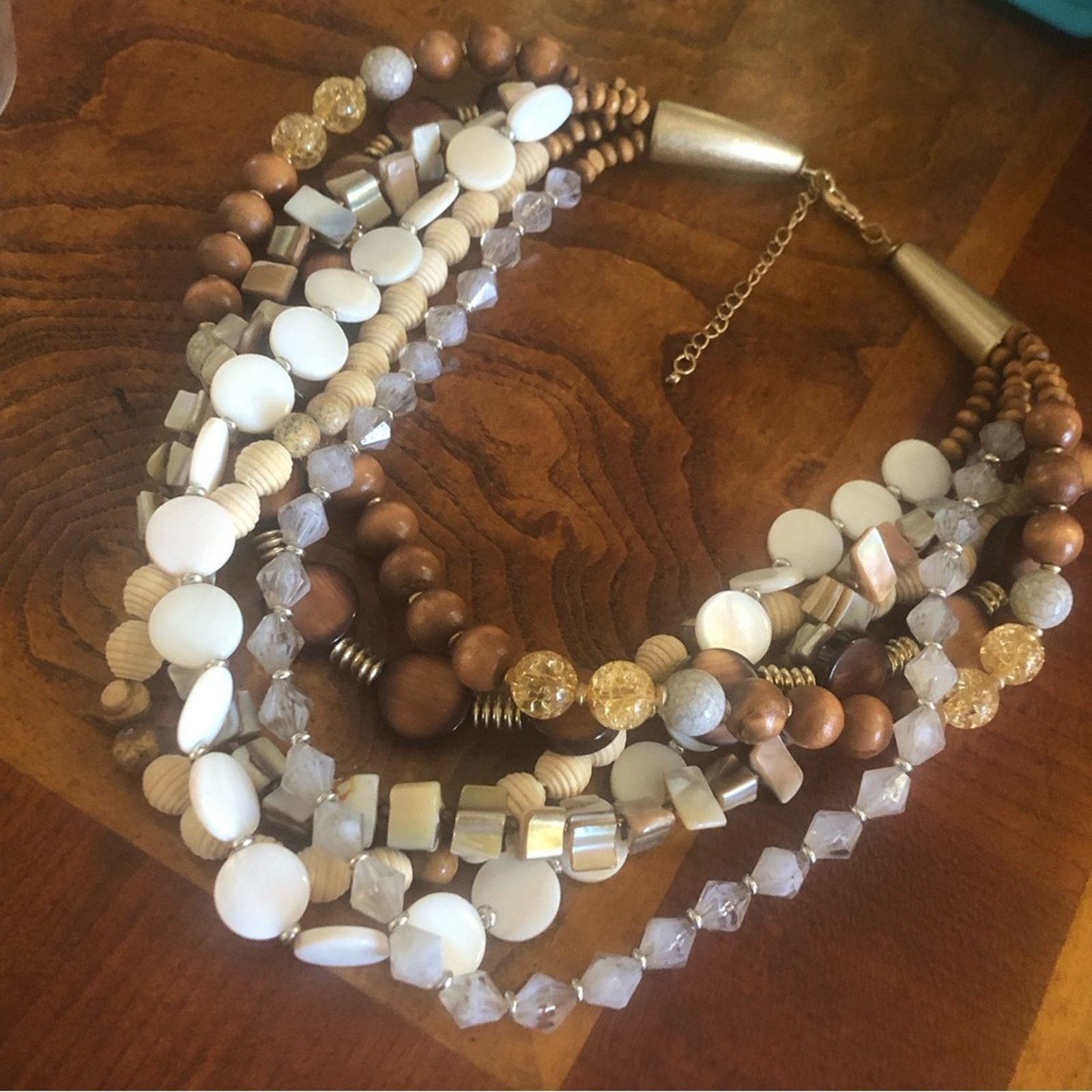 Jewelry Bold large multi strand & material beaded necklace Size ONE SIZE - 9 Thumbnail